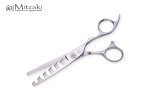 Skulptierschere: Mitzaki - "SOFTER F2" in 5,5 - 5.75 oder 6.0 Zoll, 6 Prismen auf der Kammseite, Schneiden aus 440C Japanstahl,  Ergoform, für den Künstler am Haar, ideal für Backward Slicing